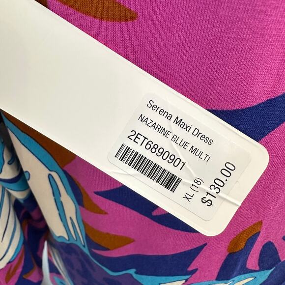 Soft Surroundings NWT Serena Maxi Nazarine Blue Multi Dress XL Retail $130 - Picture 8 of 9